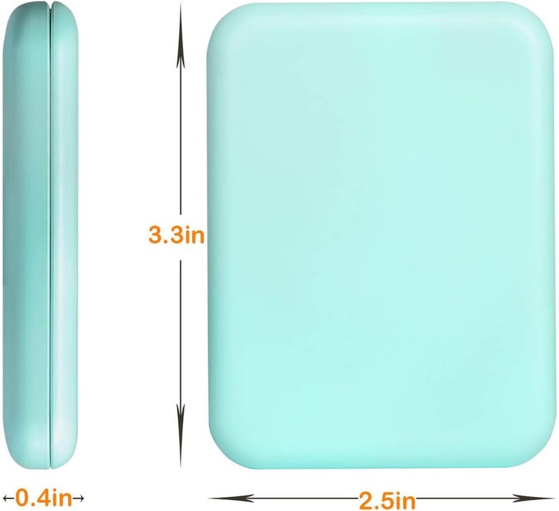 Kintion Pocket Mirror, 1X/3X Magnification LED Compact Travel Makeup Mirror with Light for Purse, 2-Sided, Portable, Folding, Handheld, Small Lighted Mirror for Gift, Cyan - Image 2