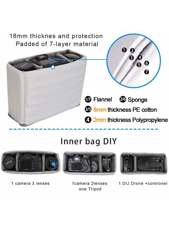 Caden DSLR/SLR Camera Shoulder Bag with 14inch Laptop Compartment, Camera Messenger Bag with Tripod Holder Rain Cover Waterproof, Compatible for Canon Nikon Sony Mirrorless Cameras Black - Image 3