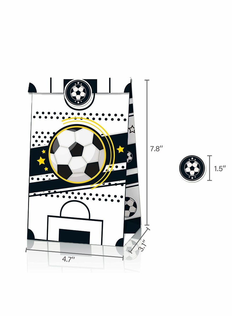 Excefore Paper Party Gift Bags, 12 Pcs Soccer Party Favors Set Candy Bags, Collection Paper Bags for Boys Kids Party Favor Supplies Decorations Theme Birthday Party Baby Party supplies Gift Bag Food Bags - Image 4