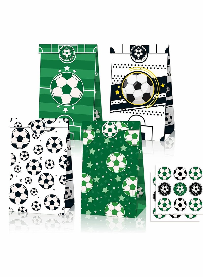 Excefore Paper Party Gift Bags, 12 Pcs Soccer Party Favors Set Candy Bags, Collection Paper Bags for Boys Kids Party Favor Supplies Decorations Theme Birthday Party Baby Party supplies Gift Bag Food Bags - Image 1