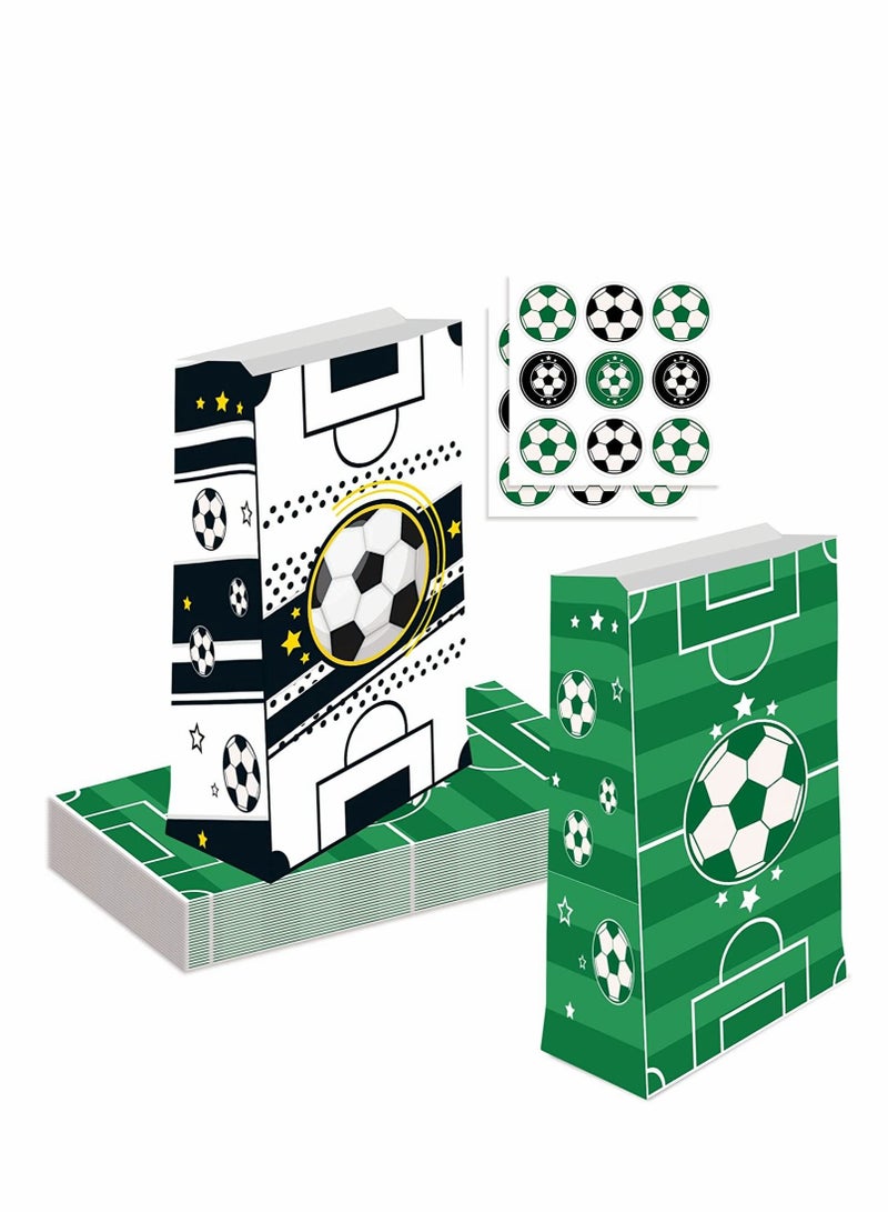 Excefore Paper Party Gift Bags, 12 Pcs Soccer Party Favors Set Candy Bags, Collection Paper Bags for Boys Kids Party Favor Supplies Decorations Theme Birthday Party Baby Party supplies Gift Bag Food Bags - Image 3