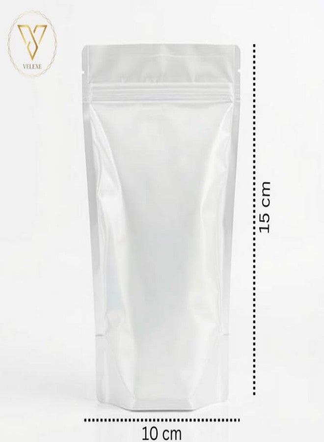VELEXE Transparent Stand-Up Ziplock Storage Pouches | 150mm*100mm | 50 Grams | Pack of 15 | Air-Tight, Resealable, Leakproof Storage Pouches with Self Sealing Technology - Image 2