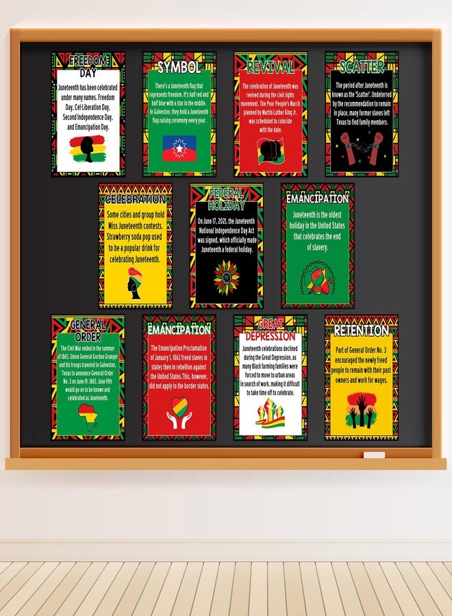 Sherr 11 Pcs Juneteenth Posters 11 x 14 Inch Freedom Day Bulletin Board Posters Juneteenth Classroom Decorations for Independence Day 1865 African American History Party Decor - Image 1