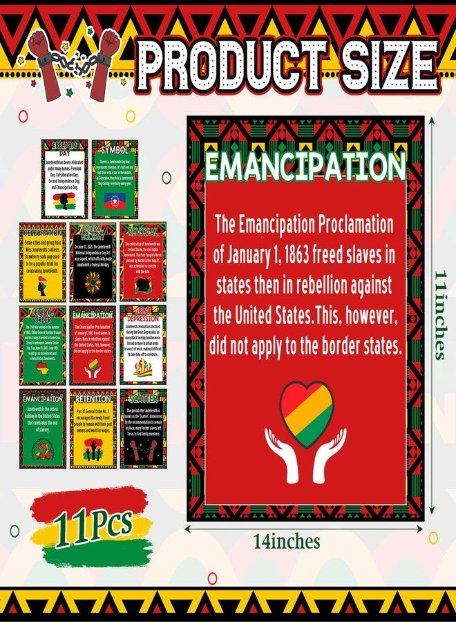 Sherr 11 Pcs Juneteenth Posters 11 x 14 Inch Freedom Day Bulletin Board Posters Juneteenth Classroom Decorations for Independence Day 1865 African American History Party Decor - Image 2