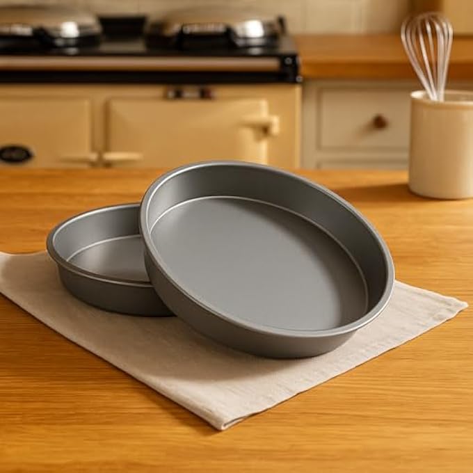 Chabrias Ltd 2X 8 20Cm Birthday Victoria Sandwich Cake Tin Non Stick Fixed Base Made In England Grey Gbb0506142 - Image 2