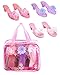 PRINCESS EXPRESSIONS Expressions Kids 3 Pack Dress Up Royalty Shoes with Heels Set in Carrying Bag Fits Toddler Size 710 Pink Rose Lilac Perfect Little Girl Toys Role Play Playset - Image 2