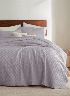 Bedsure Queen Quilt Bedding Set - Lightweight Summer Quilt Full/Queen - Raindrops Purple Bedspreads Queen Size - Bedding Coverlets for All Seasons (Includes 1 Quilt, 2 Shams)