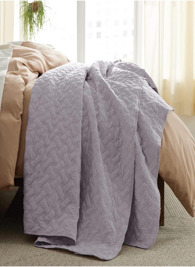Bedsure - Bedsure Queen Quilt Bedding Set - Lightweight Summer Quilt Full/Queen - Raindrops Purple Bedspreads Queen Size - Bedding Coverlets for All Seasons (Includes 1 Quilt, 2 Shams) - Image 1
