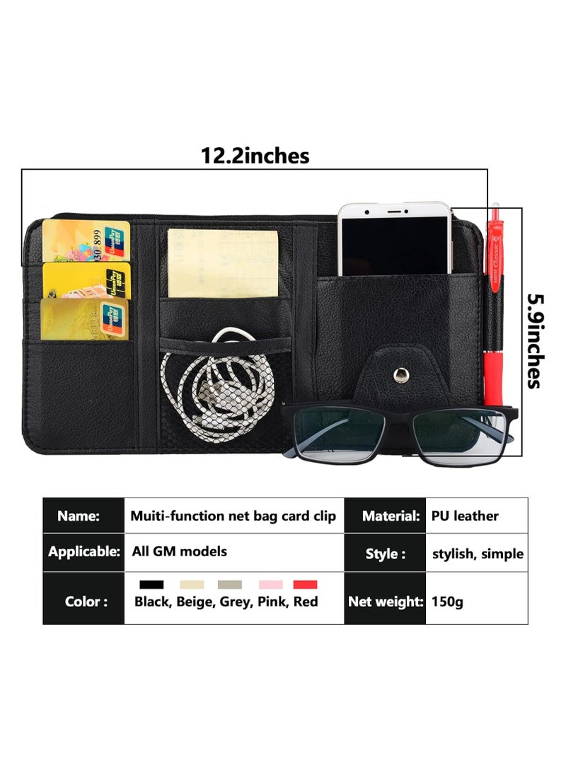 Generic Car Glasses Holder, Car Visor Sunglass Holder, Car Sun Visor Organizer, for Cards Pens Sunglasses Holders - Image 3