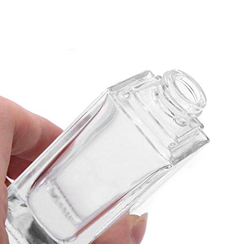 Furnido 2 Pack 30ml/1 Oz clear Glass Foundation Bottle,Empty Refillable Square Lotion Bottle With Press Pump for Lotion Liquid Body Cream Cosmetic Travel Foundation Samples Vials-Pipette&Funnel Included - Image 3