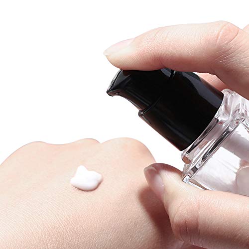 Furnido 2 Pack 30ml/1 Oz clear Glass Foundation Bottle,Empty Refillable Square Lotion Bottle With Press Pump for Lotion Liquid Body Cream Cosmetic Travel Foundation Samples Vials-Pipette&Funnel Included - Image 4