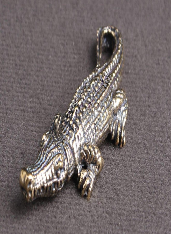 DMtse Chinese Brass Crocodile Decor Statue Figurines for Animal Sculpture Lucky for Collectibles Gift - Image 5