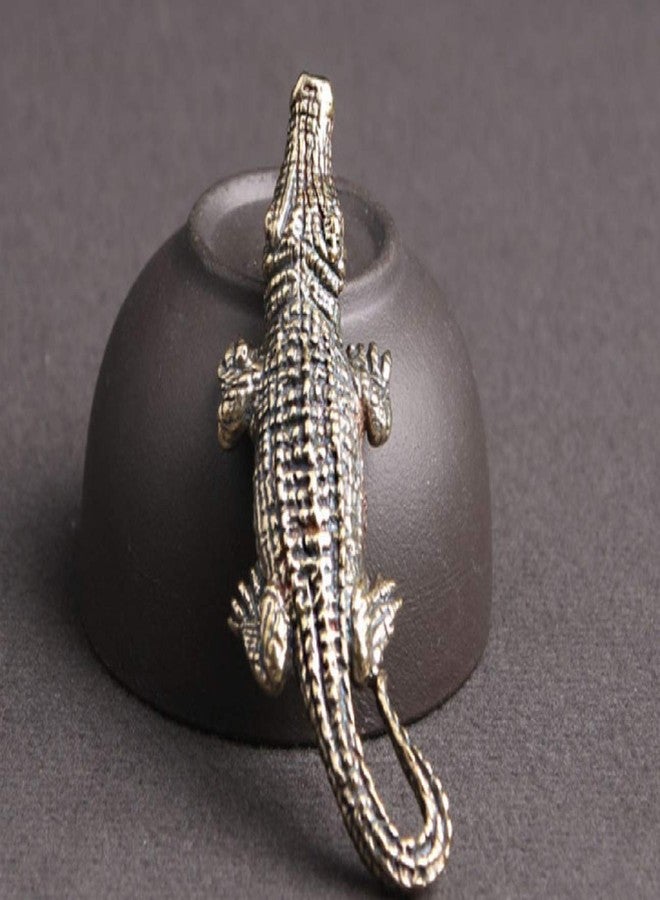 DMtse Chinese Brass Crocodile Decor Statue Figurines for Animal Sculpture Lucky for Collectibles Gift - Image 4