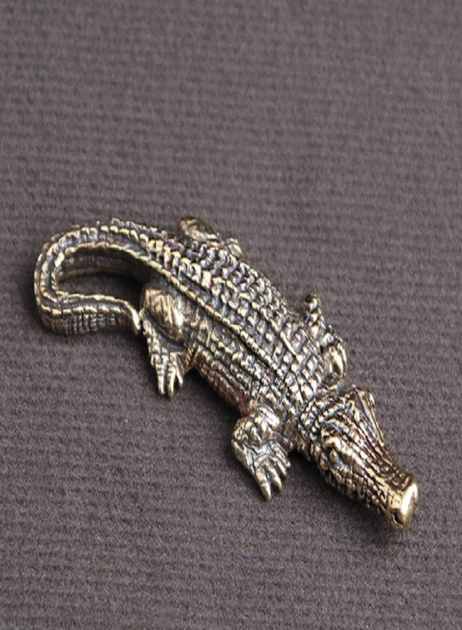DMtse Chinese Brass Crocodile Decor Statue Figurines for Animal Sculpture Lucky for Collectibles Gift - Image 3