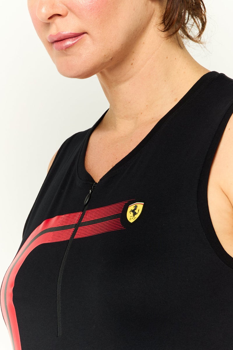 Scuderia Ferrari Women Sportswesr Fit Sleeveless Training  Top, Black  - Image 3