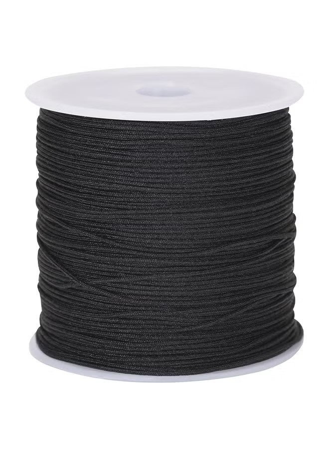 Happy D Black Nylon String, 110 Yards 0.8mm Nylon Thread Chinese Knotting Cord Tarred Twine Outdoor String for Braided Bracelets, Beading, Necklaces, Macrame Craft, Wind Chime, Blinds, Jewelry Making - Image 1