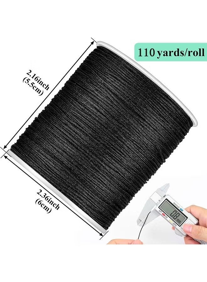 Happy D Black Nylon String, 110 Yards 0.8mm Nylon Thread Chinese Knotting Cord Tarred Twine Outdoor String for Braided Bracelets, Beading, Necklaces, Macrame Craft, Wind Chime, Blinds, Jewelry Making - Image 5