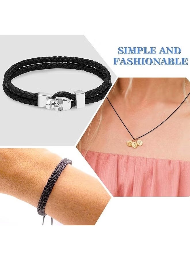 Happy D Black Nylon String, 110 Yards 0.8mm Nylon Thread Chinese Knotting Cord Tarred Twine Outdoor String for Braided Bracelets, Beading, Necklaces, Macrame Craft, Wind Chime, Blinds, Jewelry Making - Image 2