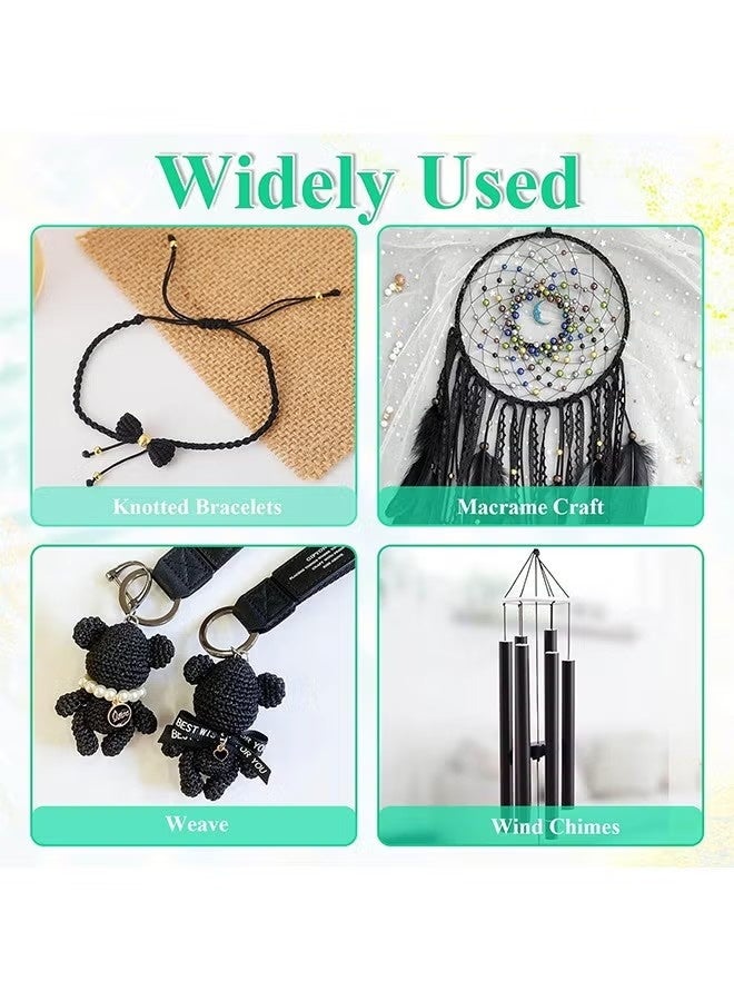 Happy D Black Nylon String, 110 Yards 0.8mm Nylon Thread Chinese Knotting Cord Tarred Twine Outdoor String for Braided Bracelets, Beading, Necklaces, Macrame Craft, Wind Chime, Blinds, Jewelry Making - Image 4