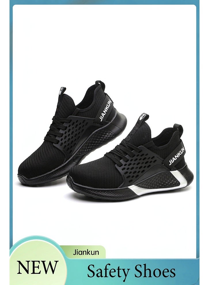 JIANKUN Steel Toe Shoes for Men Lightweight Safety Shoes Comfortable Puncture Proof Slip On Indestructible Work Shoes - Image 1
