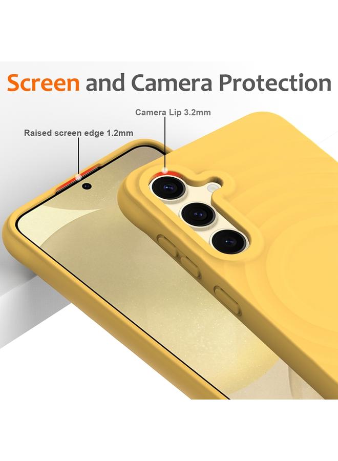 S-TOP Case For Samsung Galaxy S24 5G Wave Texture MagSafe Magnetic Liquid Silicone Phone Case - Image 3