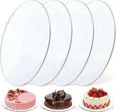 Royals Acrylic Transparent Cake Base (8inch) | Cake Boards, Reusable Cake Circles Cake Base | Cake Base Plate | Cake Pizza Circle Scalloped | Cake Disc | - Image 2