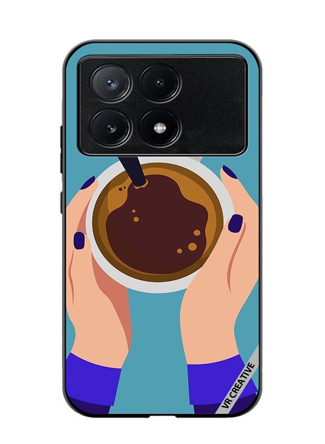 VR CREATIVE Protective Case Cover For Xiaomi Poco X6 Pro Female Hands Holding Cup Of Coffee Design Multicolour - Image 1