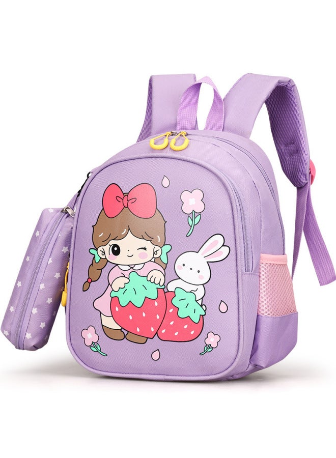 Children's Schoolbag Girl 3-6 Years Old 5 Middle Class Kindergarten Backpack Cartoon Cute Baby Girl Backpack-Colour:Strawberry Girl-bright Pink - Image 4
