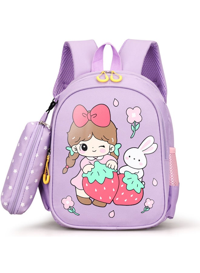 Children's Schoolbag Girl 3-6 Years Old 5 Middle Class Kindergarten Backpack Cartoon Cute Baby Girl Backpack-Colour:Strawberry Girl-bright Pink - Image 3