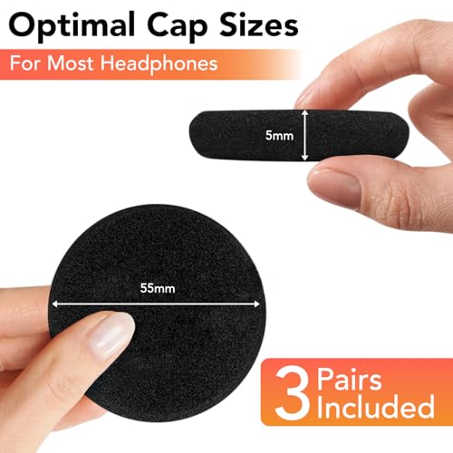 Street27® 3 Pairs Earpad Cushion Compatible with Plantronics C-320M/ C3220 /C325M /T110 | 5MM Thick Replacement Foam Sponge Ear Pads, High-Density Foam for Enhanced Sound & Comfort (55MM) - Image 2