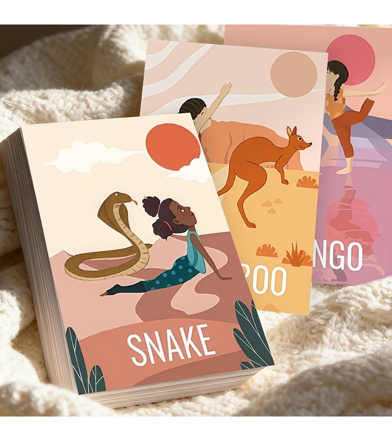22 Mini Yoga Cards Mindfulness Meditation Cards with Positive Affirmations Birthday Gift for Yoga Lovers Suitable for Yoga and Yoga Classes Fun Cartoon Animal Yoga Poses 6.2 x 9 cm - Image 5