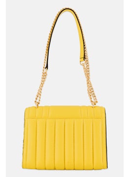 Michael Kors Women Brand Logo Shoulder Bag 19 H x 25 L x 9 W cm, Yellow  - Image 3