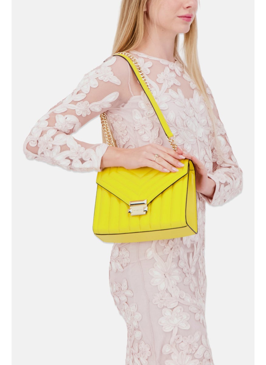 Michael Kors Women Brand Logo Shoulder Bag 19 H x 25 L x 9 W cm, Yellow  - Image 2