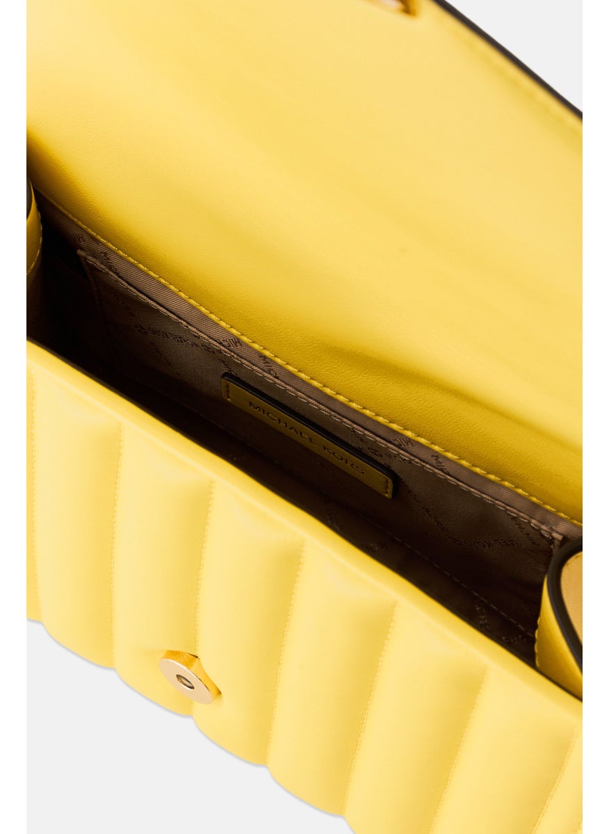Michael Kors Women Brand Logo Shoulder Bag 19 H x 25 L x 9 W cm, Yellow  - Image 4
