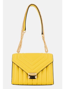 Michael Kors Women Brand Logo Shoulder Bag 19 H x 25 L x 9 W cm, Yellow  - Image 1