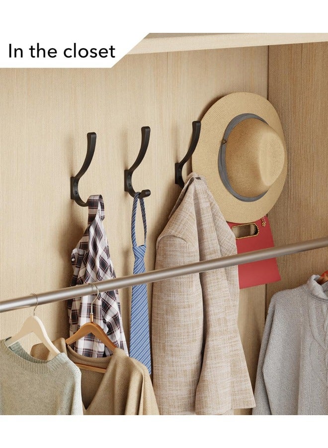 4 Pack Large Heavy Duty Wall Hooks - Black Metal Coat & Bag Hooks, Holds Coats, Backpacks, Purses - Image 5