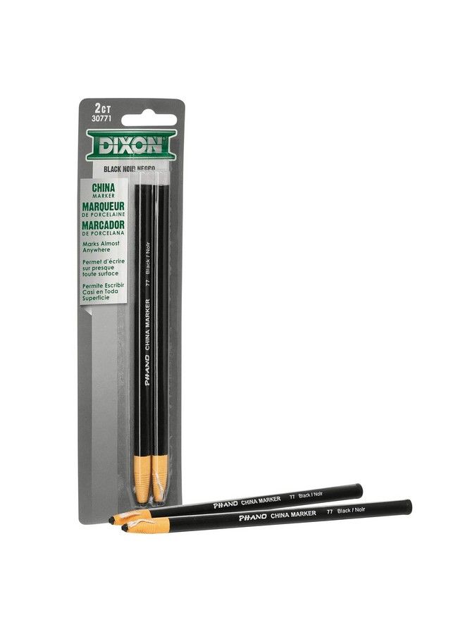 Dixon Industrial Phano Peeloff China Markers Pencils Black 2Pack (30771) - Image 3