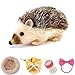 VOLOBE 5 Inches Silicone Hedgehog Realistic Silicone Animal as Silicone Piglet Companion with Sleeping Pad Accessories for Kids Boy Girl Birthday Handmade Gift Brown Hedgehog - Image 2