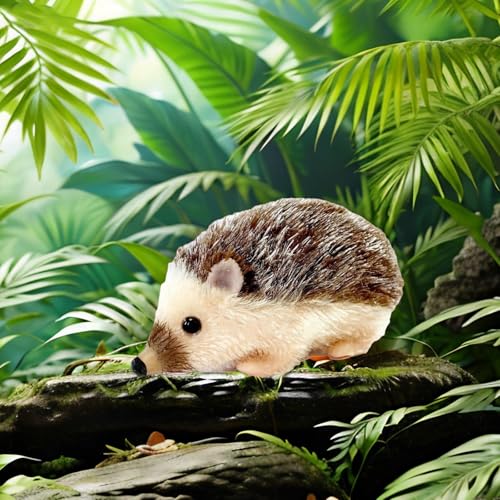 VOLOBE 5 Inches Silicone Hedgehog Realistic Silicone Animal as Silicone Piglet Companion with Sleeping Pad Accessories for Kids Boy Girl Birthday Handmade Gift Brown Hedgehog - Image 5