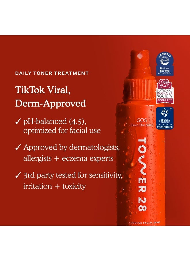 TOWER 28 Tower 28 SOS Daily Rescue Facial Spray for Sensitive Skin Hypochlorous Acid Spray Helps Reduce Redness and Breakouts Travel Size Toner for Face 1 FL Oz  - Image 3