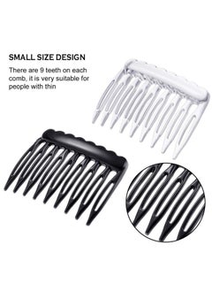 eBoot 24 Pieces Small Hair Side Combs Plastic French Teeth Hair Combs for Women Hair Clip Combs Bridal Wedding Veil Comb for Fine Hair, Black and Clear  - Image 3