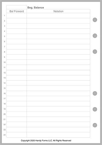 Handy Forms Personal-Wide Sized Payment/Expense Record and Check Register, Sized and Punched for Personal-Wide Notebooks (4.75" x 6.75") - Image 2