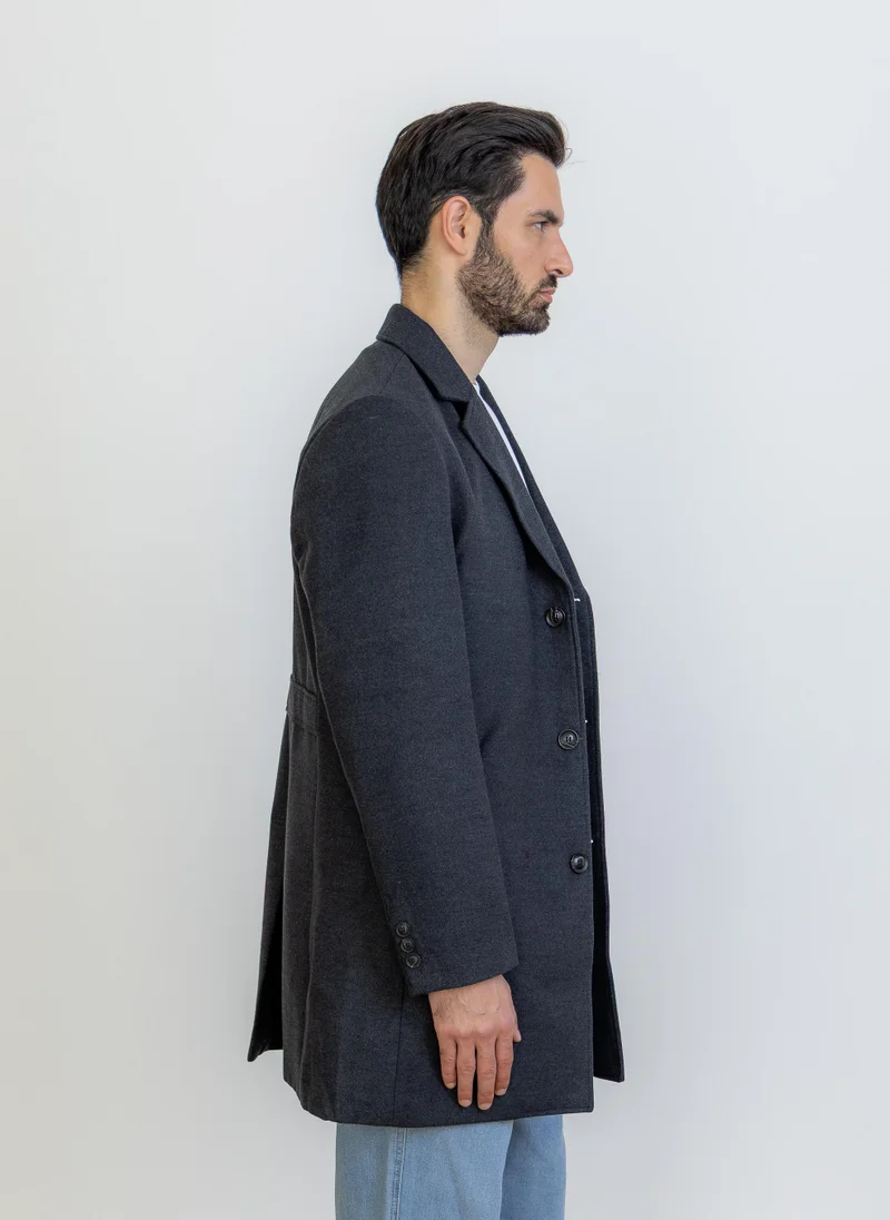 Shapes Dark Grey COMFORT WOOL BLEND COAT for Men | Best Price UAE