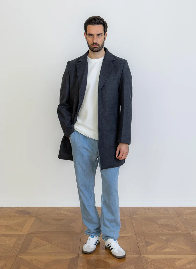 Shapes Dark Grey COMFORT WOOL BLEND COAT for Men | Best Price UAE