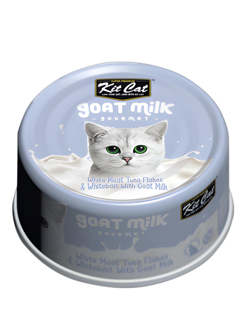 كيت كات كت كات ( 24 عبوة ) طعام رطب بنكهة -  لحم التونة والسمك الصغير مع حليب الماعز /  لقطط الصغيرة و الكبيرة / 70 غرام - Image 2