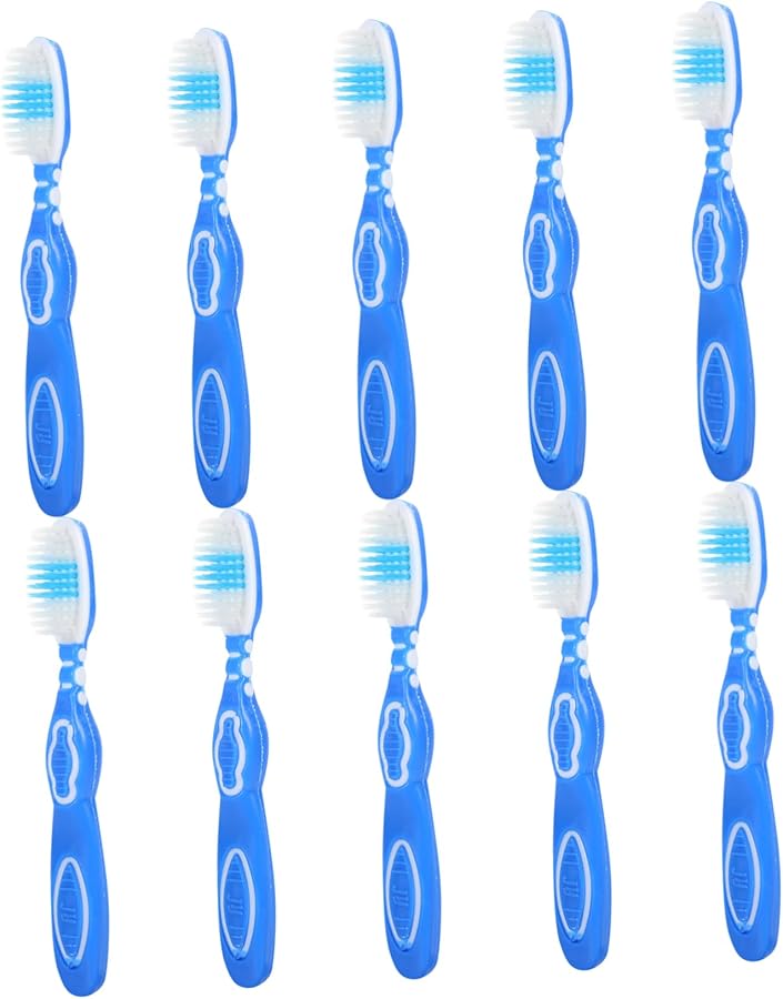 PartyKindom 10 Pack Mini Firm Bristles Short Handle Toothbrushes Bulk - Image 1