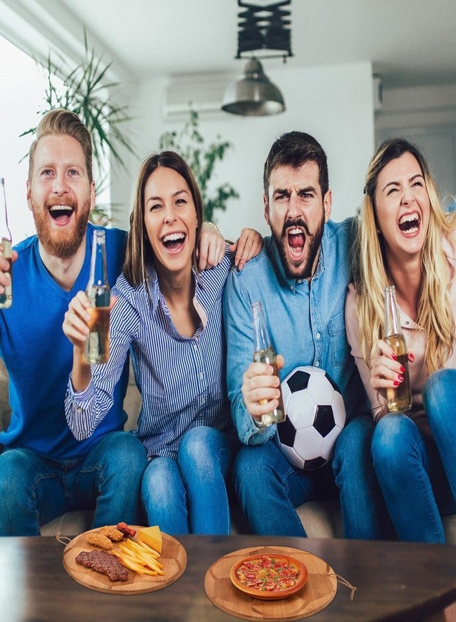 GlikCeil لوح تقطيع من الخيزران على شكل كرة قدم من جليكسيل، لوح تقديم جبن، صينية تقديم، هدية لمحبي كرة القدم، ديكور حفلات بطابع كرة القدم، لوازم هدايا - Image 5