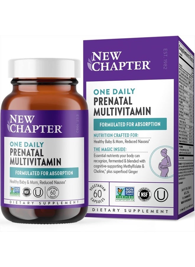 New Chapter Prenatal Vitamins, One Daily Prenatal Multivitamin with Methylfolate + Choline for Healthy Mom & Baby, Gluten Free & Non-GMO, 60 Count - Image 1