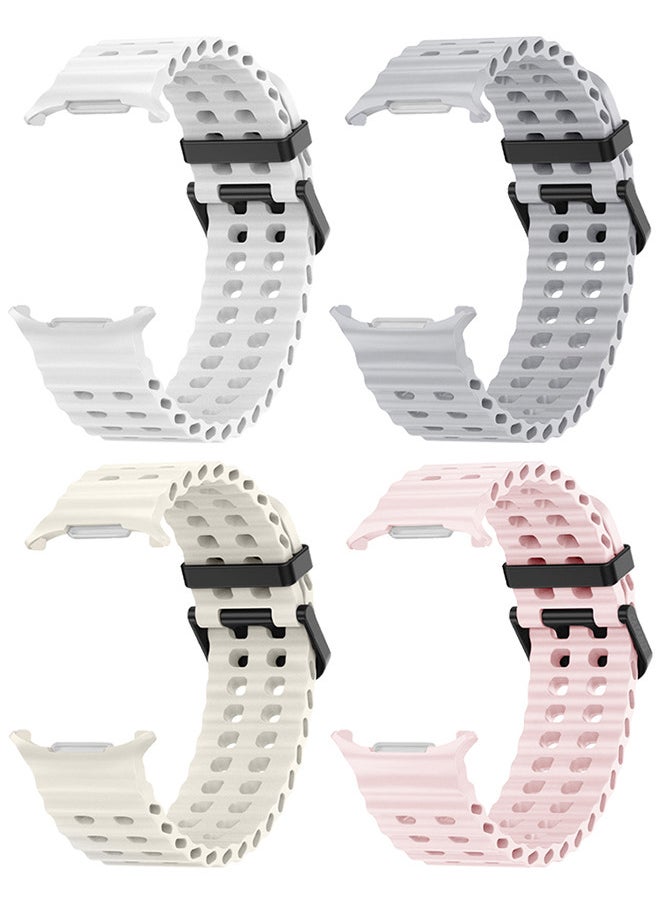 CATANES - 4 Pack of Band for Samsung Galaxy Watch 7 Ultra Soft Silicone  Adjustable, Sweat-Resistant, and Stylish - Image 1
