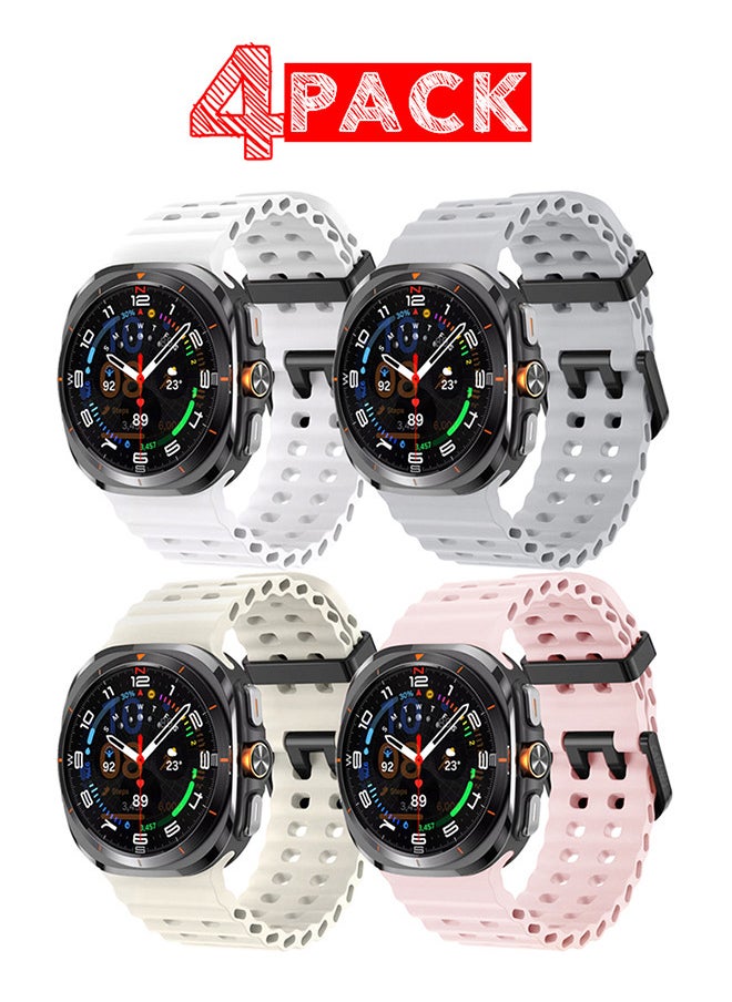 CATANES - 4 Pack of Band for Samsung Galaxy Watch 7 Ultra Soft Silicone  Adjustable, Sweat-Resistant, and Stylish - Image 1